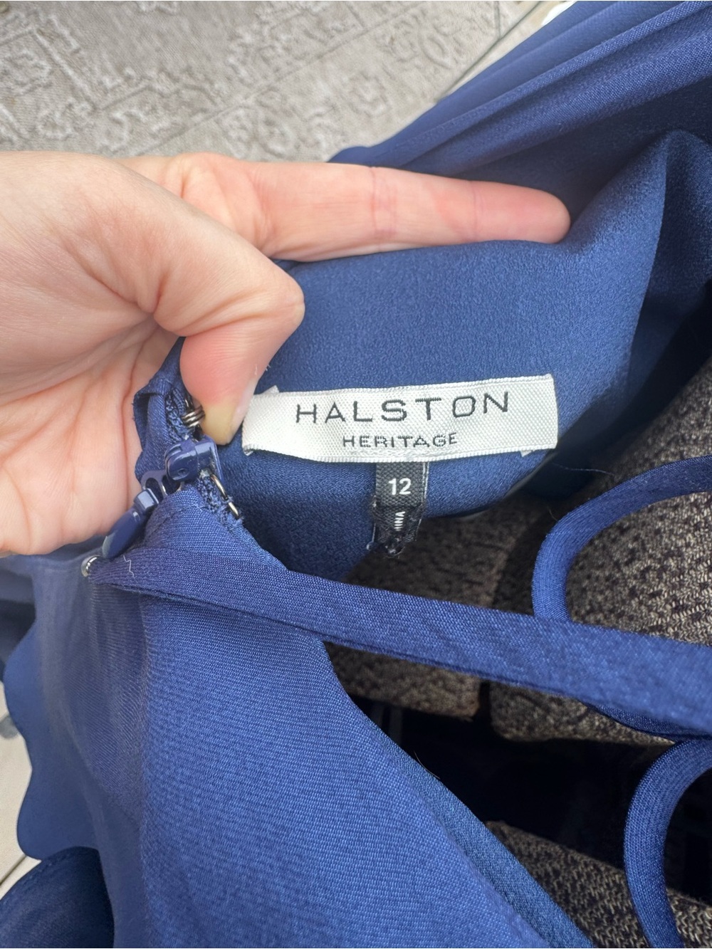 NWT Halston Heritage gown navy size 12 - Picture 11 of 12
